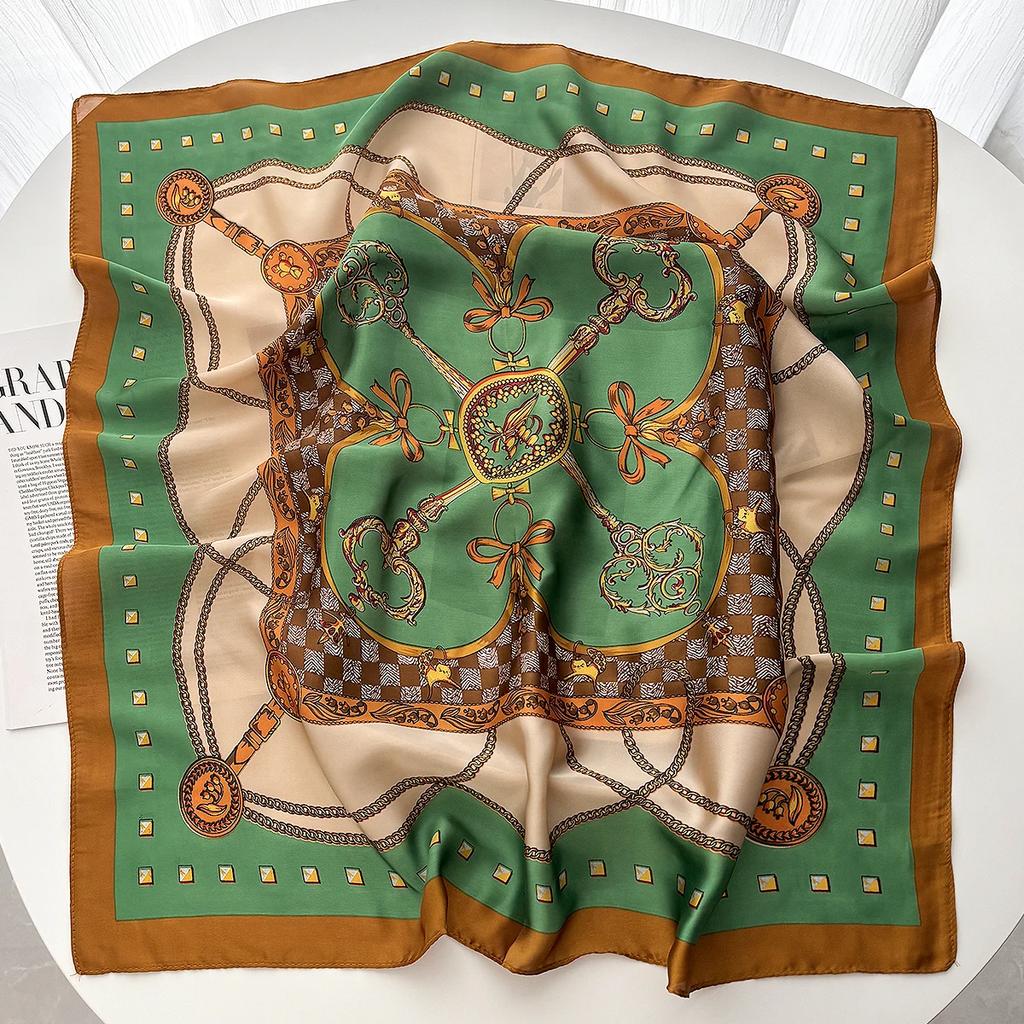 Luxury Silk Square Scarf for Women Print Kerchief Soft Satin Hairband Hands Bag Ribbons Foulard Head Hijab Neckerchief Headband