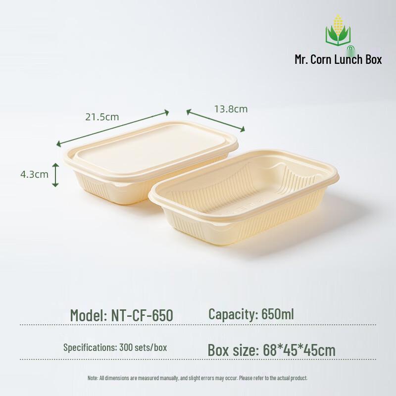 Mr. Corn Disposable Degradable Corn Starch Meal Box