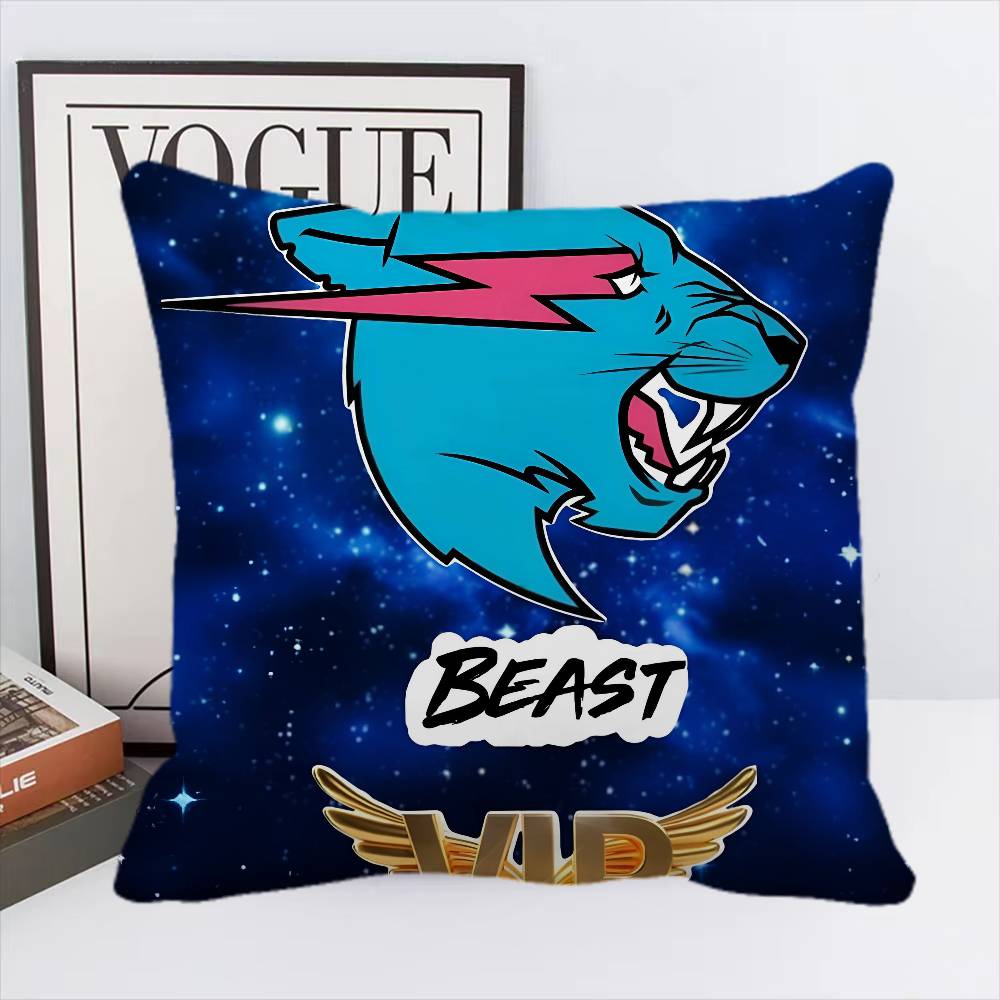 Игровой Блогер M-MrBeast Винтажная Наволочка Квадратная Подушка Спальня Диван Отдых Комфорт Подушка Автомобиль Домашний Декор