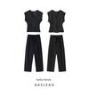 Kaslead New Women Clothes Western Style Thin Stripe Vest Casual Trousers 4749768 4391511