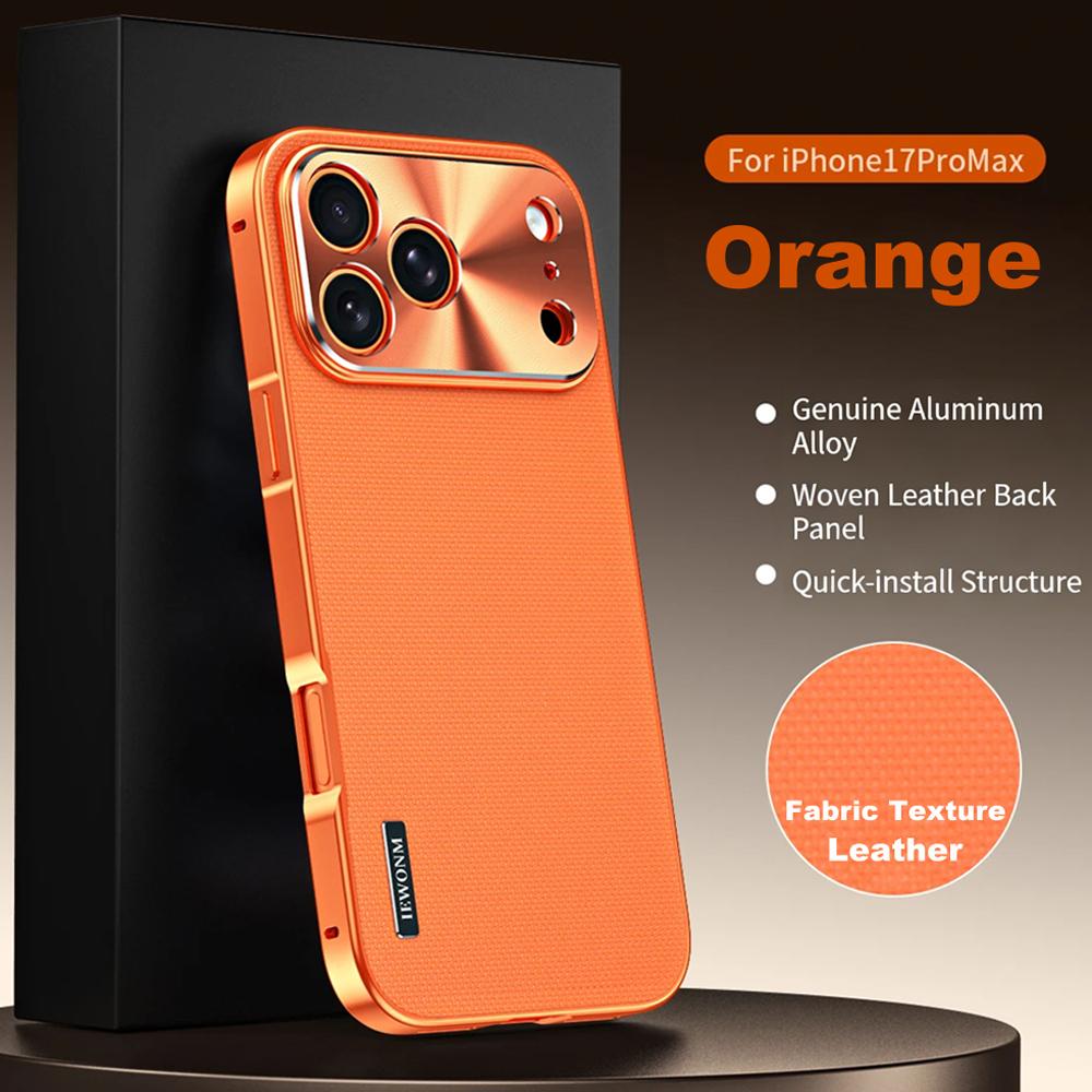 Роскошный металлический магнитный защитный чехол для камеры для iPhone 17 Pro Max Технологичная тканая ткань Для Magsafe Беспроводная зарядка Чехол для телефона
