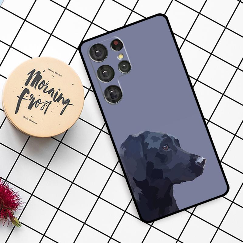 Black Labrador Dog Case For Samsung Galaxy S24 FE S20 FE S21 S22 S23 S24 S25 Ultra S9 S10 S25 Plus Phone Cover