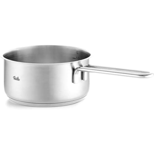 Fissler Pure Collection 16cm Saucepan with Stainless Steel Lid, Gas/IH Compatible, Made In Germany, Silver, 086-154-16-000 (Official Japanese Product)