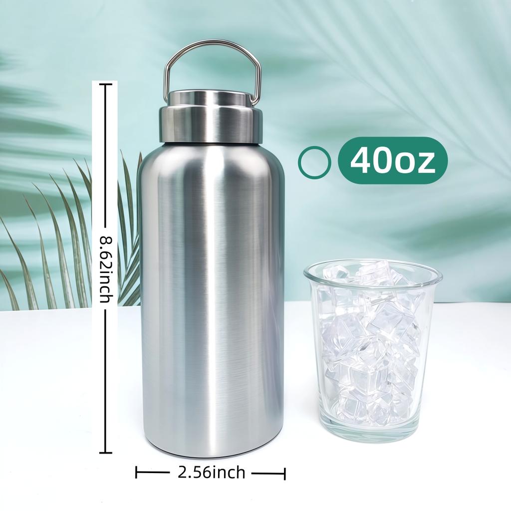 450-1500ml Stainless Steel Water Bottle Single Wall Bottle Large Capacity Big Mouth Flasks with Lid Cycling Drinkware Sports