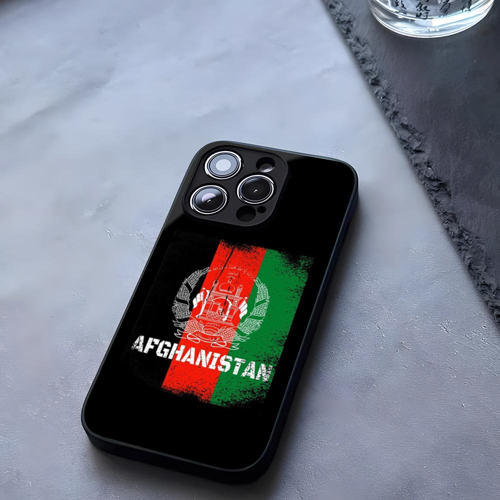 Чехол для телефона Афганистан Афганский Флаг Закаленное Стекло Для IPhone 17 13 14 16 12 15 11 Pro Max Plus Mini X XR SE2020 Coque