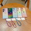 Applicable To Samsung S25ultra Mobile Phone Case Samsung S24 Silk Side Love S23 New Crystal Lanyard
