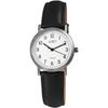 Montre femme - JUST - Kecia - Titane 30 mm - Cadran blanc chiffres arabes - Cuir noir - Étanchéité 5 ATM
