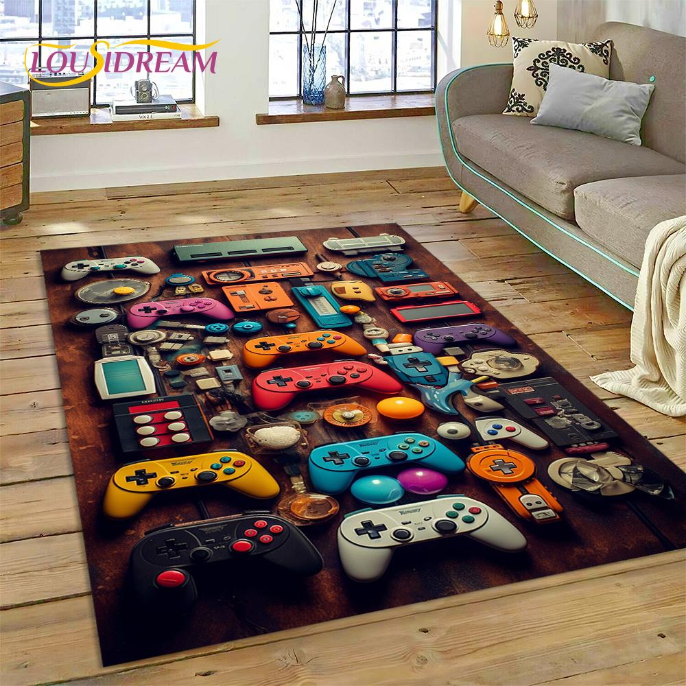 Retro GamePad Games Console Game Boy Cartoon Carpet Rug for Bedroom Living Room Home Sofa Decoration,kids Large Decor Floor Mat