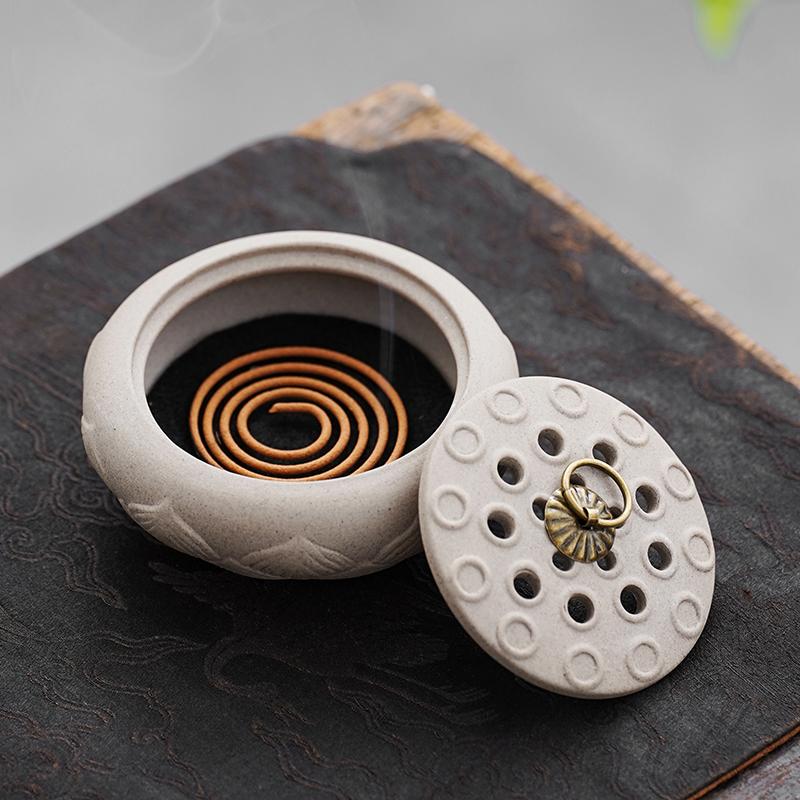 Imitation Ancient Ceramic Incense Coil Furnace Home/Study/Office/Tea Room Joss Stick/Tower Incense Creative Aromatherapy Stove