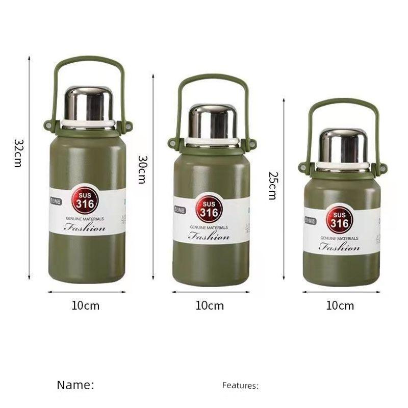 Large Capacity Vacuum Cup 316 Stainless Steel Outdoor Household Satchel Water Kettle Student Neutral Convenient Sports Drinking Cup