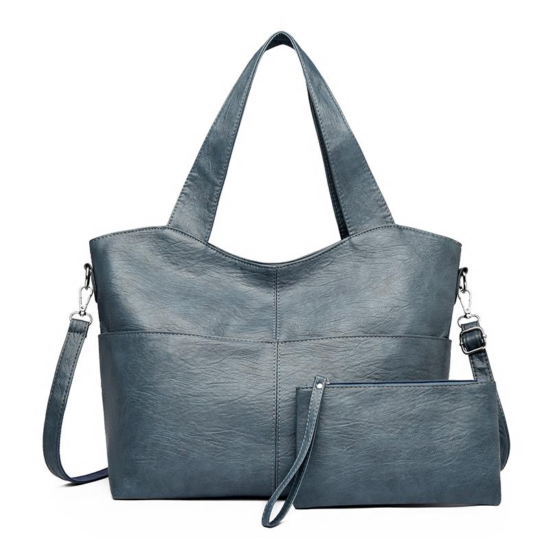 Женская сумка через плечо, большая вместительная сумка для мамы, мягкая кожаная сумка с портмоне, сумка через плечо для женщин