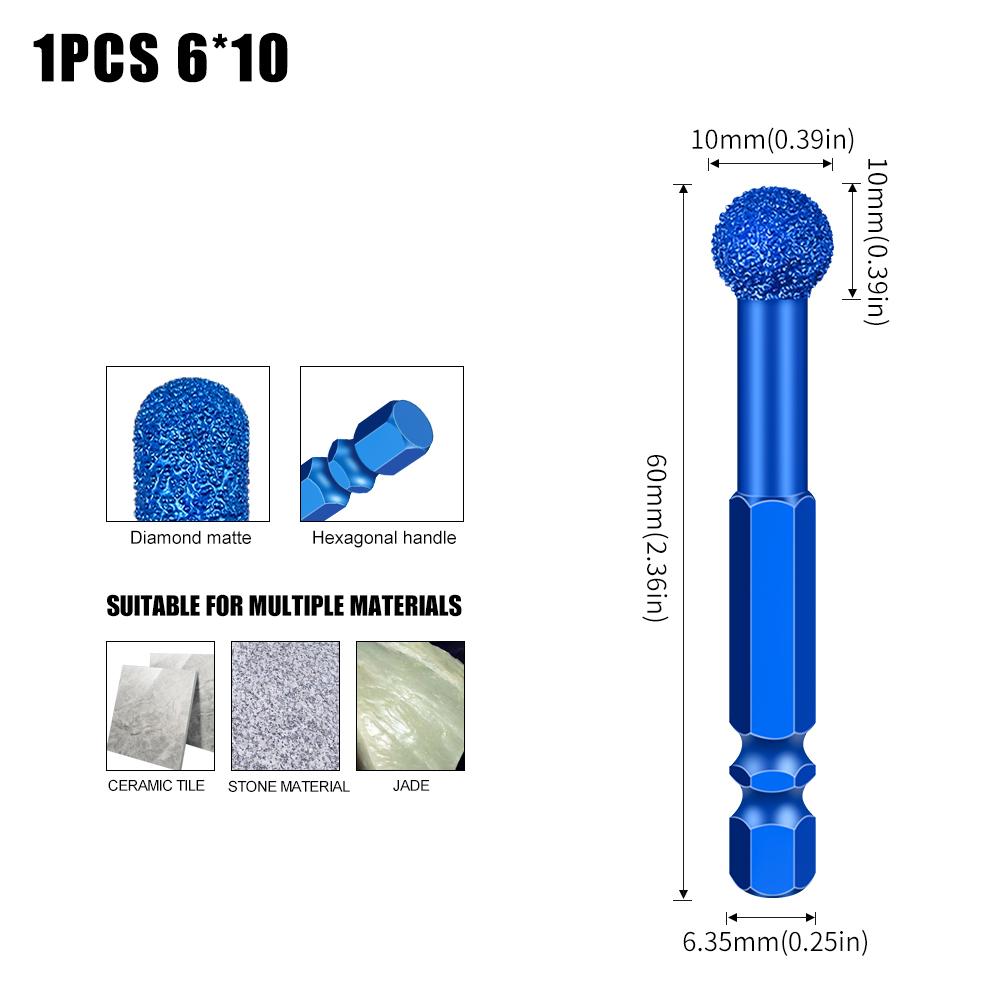 Шлифовальная головка с шестигранным хвостовиком, шлифовальная головка для мрамора, плитки и камня, новый тип паяной сверлильно-шлифовальной головки