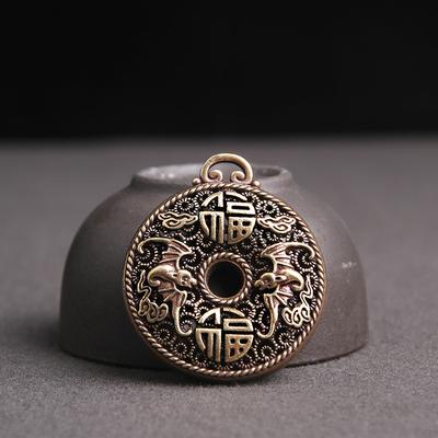 Латунные полые фигурки Уфу Линьмэнь, миниатюры, круглый брелок, подвеска, креативные поделки, подарок, украшения по фен-шуй, аксессуары
