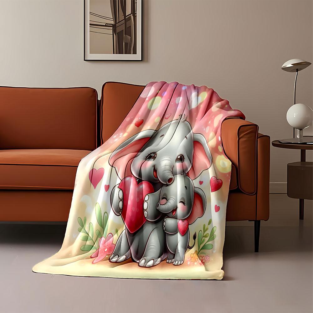 Elephant Love and Hugs print blanket soft and cozy perfect for the living room bed sofa or a nap,gift