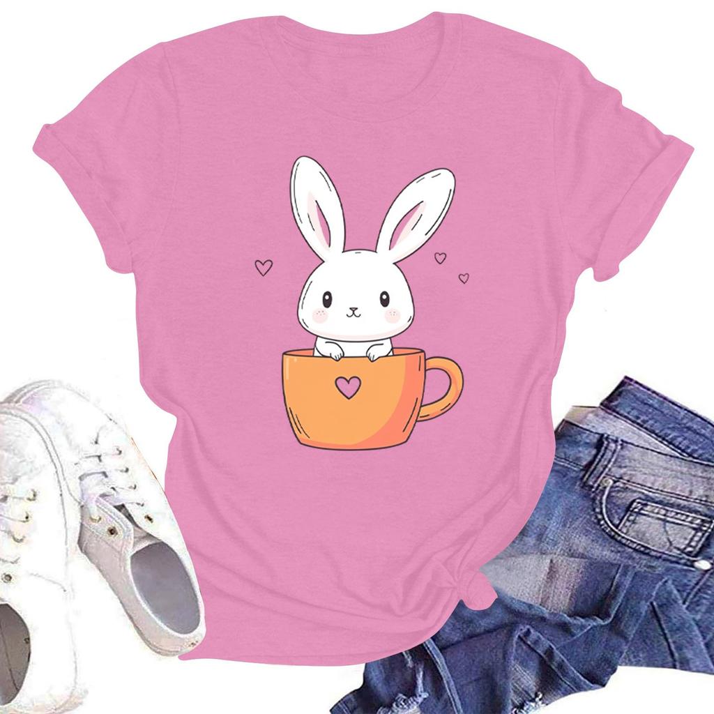 Женская повседневная футболка с круглым вырезом и короткими рукавами с принтом