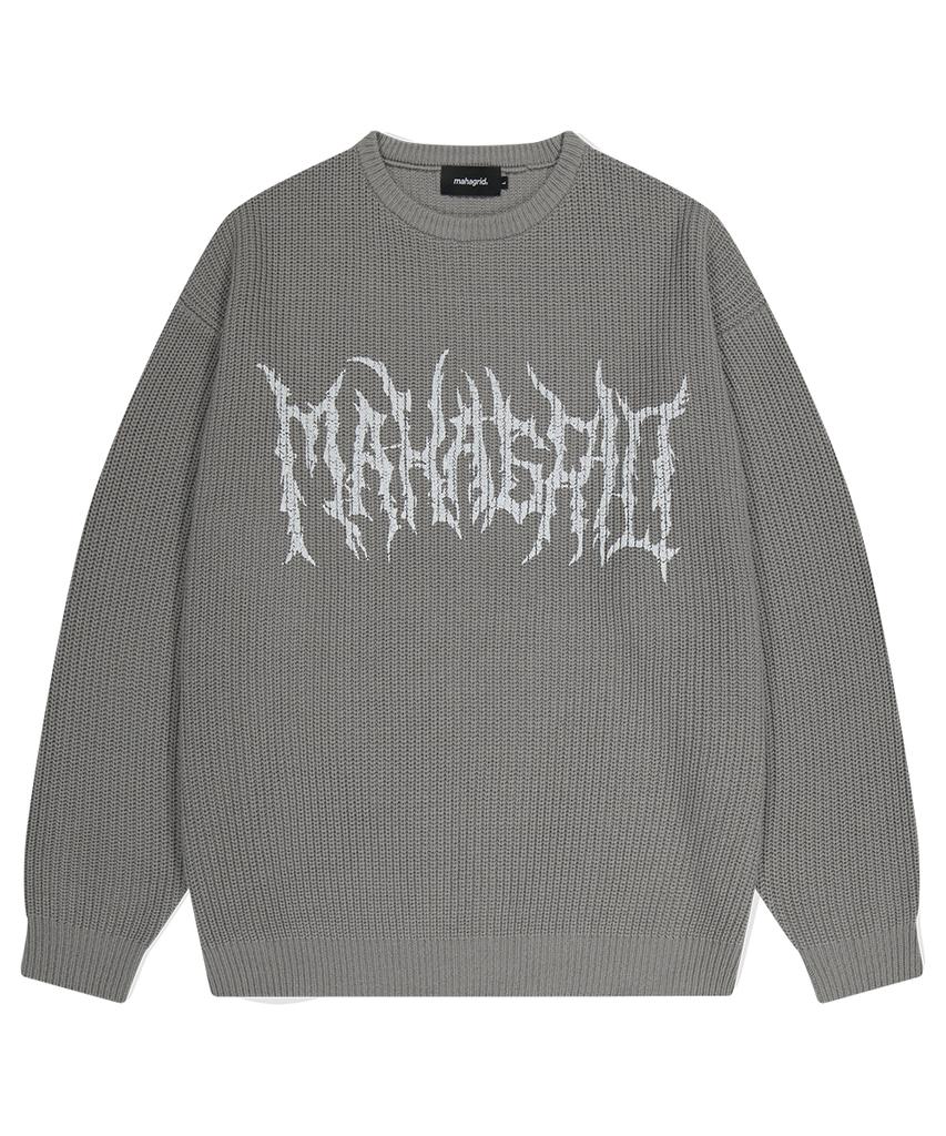 MAHAGRID Гот-свитер вязаный серый(Mg2Dfmk683A)