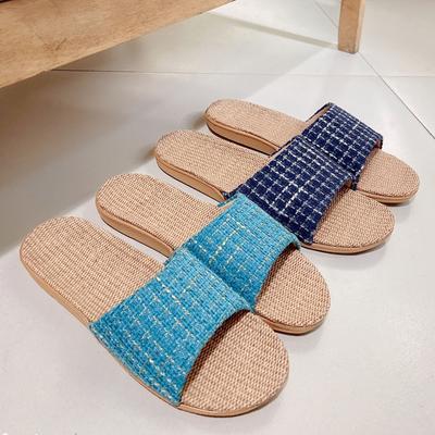 Новые льняные тапочки на легкой подошве из ЭВА, женские летние для дома, парные, для помещений, с мягкой подошвой, нескользящие, прохладные тапочки, мужские летние