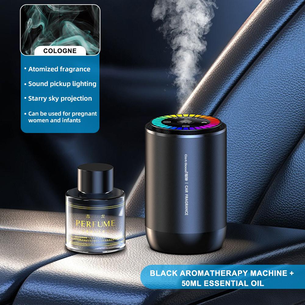 Интеллектуальный автомобильный освежитель воздуха, электрический диффузор аромата с функцией звукоснимателя, рассеянный свет, звездное небо, удаление запаха, эфирное масло