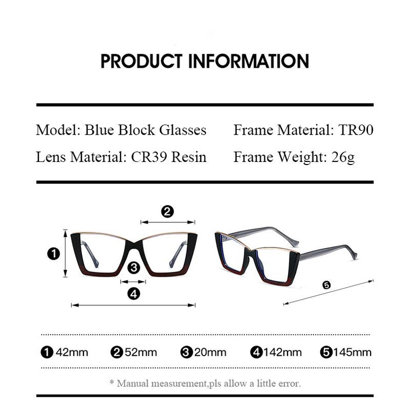 Модные очки для зрения с защитой от синего излучения -6.00 Очки для женщин с близорукостью