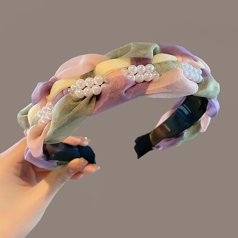 Зубчатая противоскользящая легкая роскошная повязка на голову, витая коса, широкая прессованная повязка на голову, украшение для волос в виде высокой заколки-череп