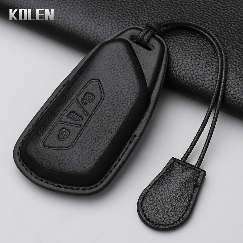 Кожаный чехол-оболочка для автомобильного ключа для Vw Volkswagen Golf 8 Skoda Octavia A8 Seat Leon Mk4 Защищенный брелок-футляр