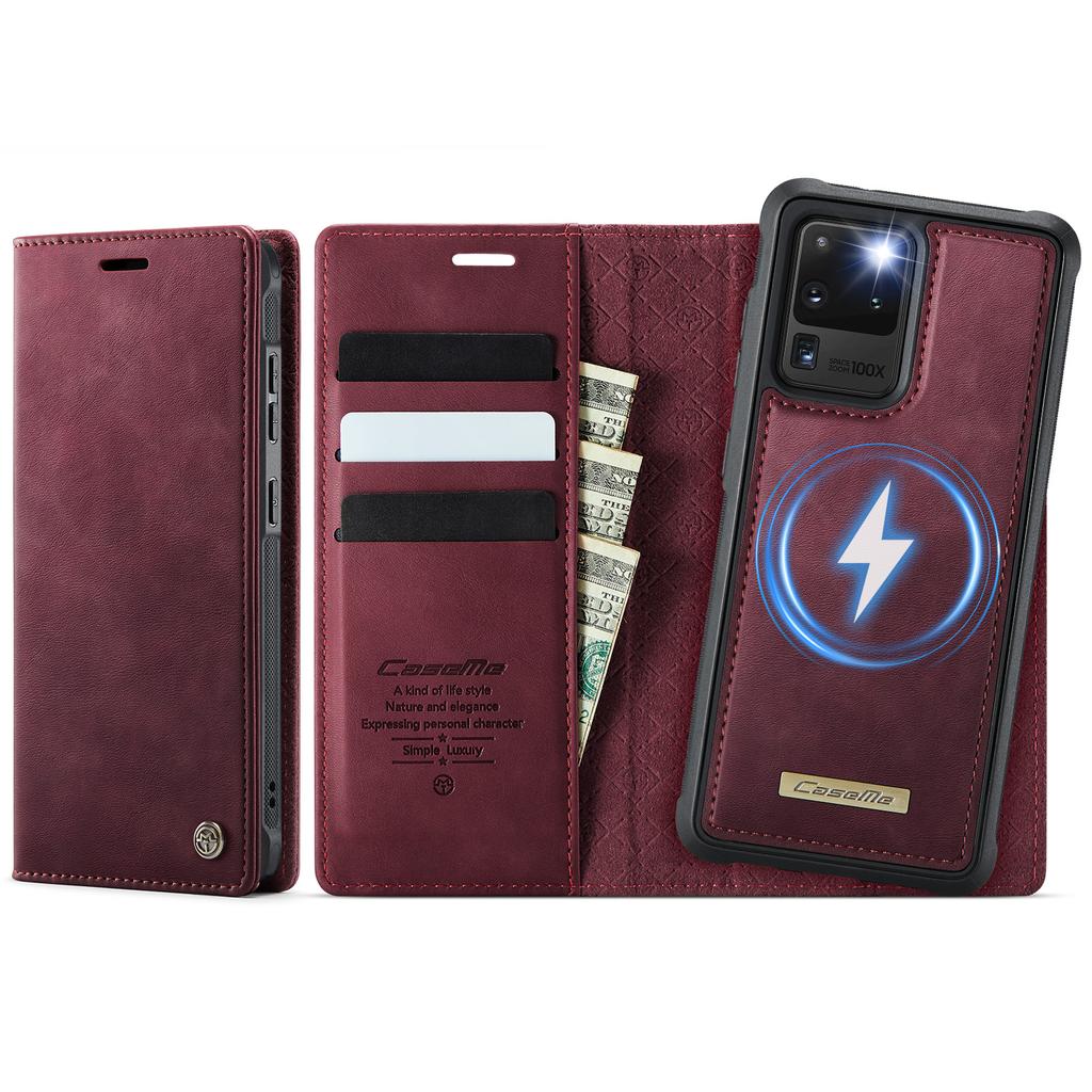 For Samsung Galaxy S20 Ultra Case CASEME C49 Compatible with MagSafe RFID Blocking Detachable Wallet Leather Phone Cover