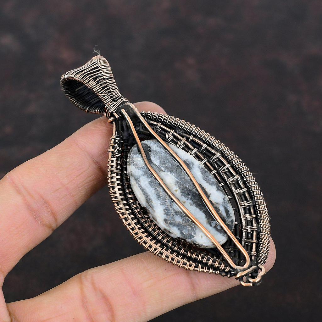 Белый бирюзовый кулон буйвола, обернутый медной проволокой, ювелирное изделие ручной работы, кулон из настоящего драгоценного камня, медное ювелирное изделие, уникальный кулон для подарка