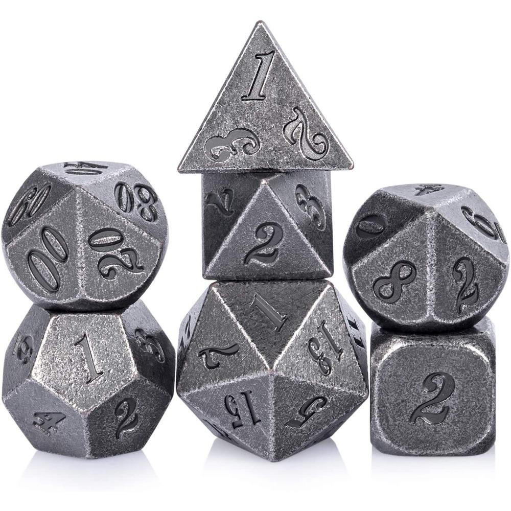 New Metal Metal Dice Set D4 D6 D8 D10 D12 D20 Multicolor Polyhedral Dice Polyhedral Sharp Corner Dice Gift