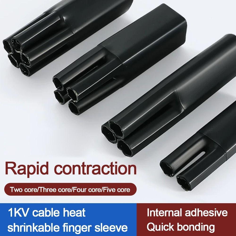 New 2/3/4/5/Core Heat Shrink Wrap Tube With Glue Waterproof Insulation Sleeve Black Separate Branch Splitter