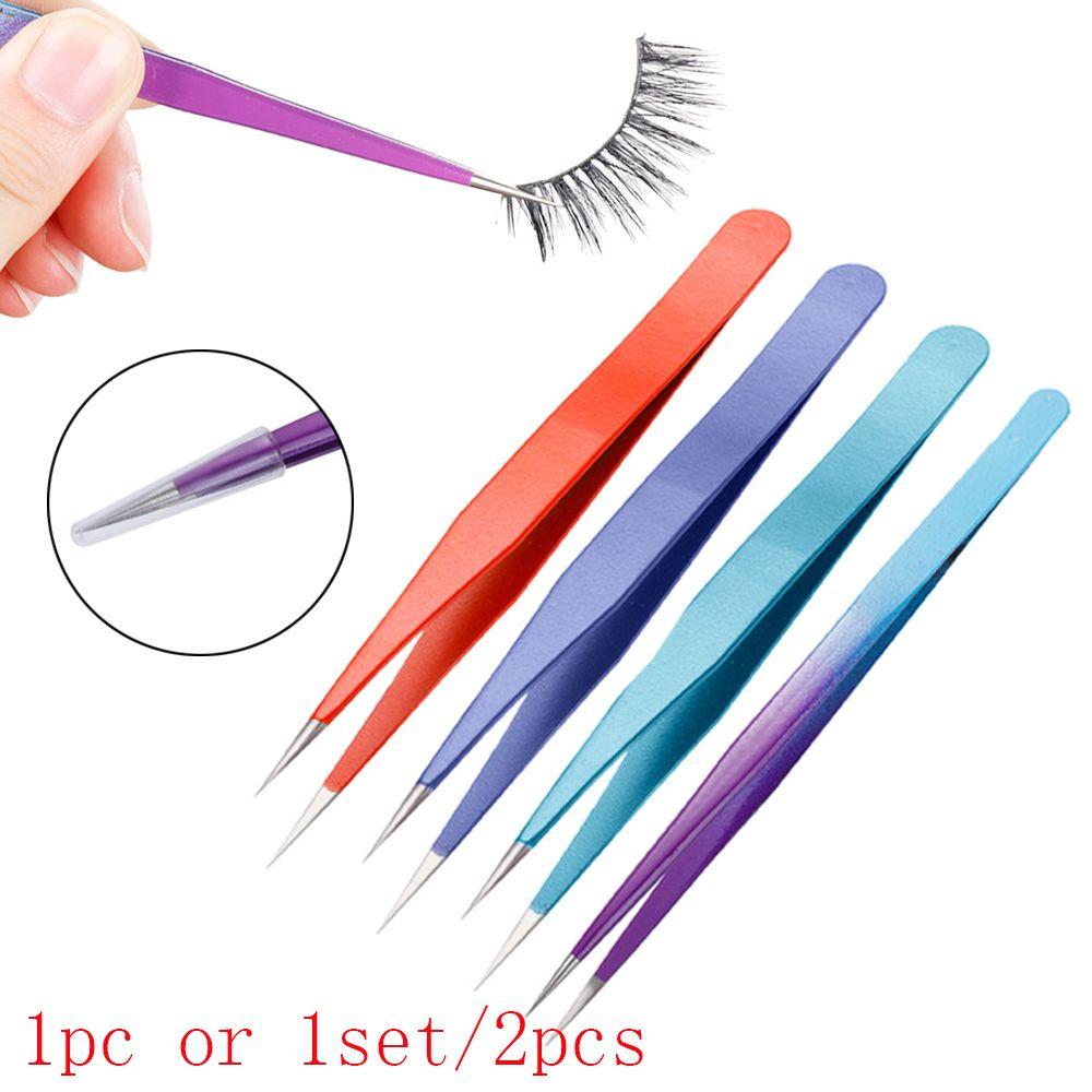 Steel Lash Extension Tools Clip Applicator False Eyelashes Tweezer Nail Art Rhinestones Picker