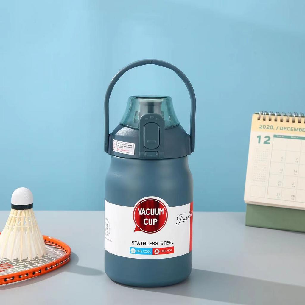 Большая термокружка для живота, большая емкость, нержавеющая сталь 304, высококачественная детская соломенная кружка для воды, переносная бутылка для воды на открытом воздухе