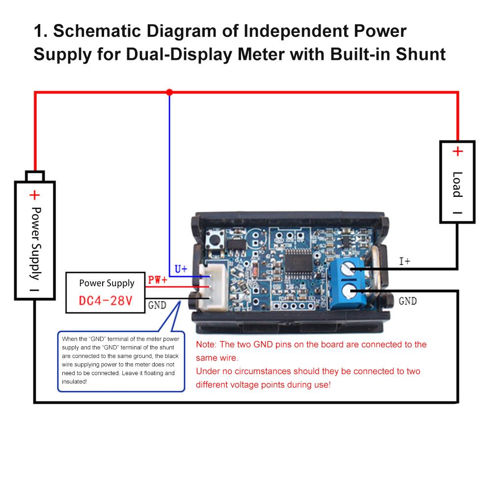 DC 0-300V 10/50/100A DC 0-100V 10/50/100A Voltmeter Ammeter LED Amp Dual Volt Meter Gauge LED display Meter Amperemeter