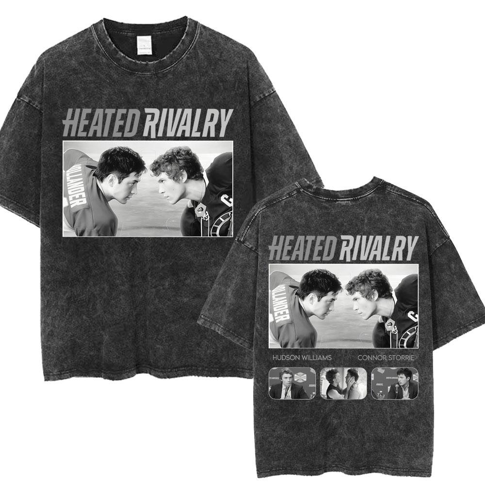 Heated Rivalry Shane Hollander Ilya Rozanov Hollanov Washed T Shirt Vintage Fashion Men Tshirts Cotton Loose Casual Tee Shirt