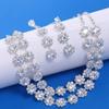 Fashion Shining Jewelry Set Inlay Rhinestone Bracelet Light Luxury Clavicle Chain  Festival Gifts