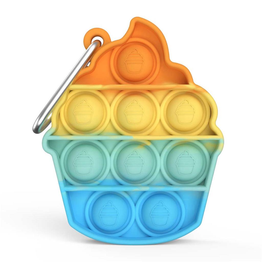 Симпатичная чашка в форме торта Push Pops Bubble Сенсорная игрушка Брелок Аутизм Мягкая игрушка для снятия стресса для взрослых Детская помощь Забавные игрушки Pop-it Fidget Toys Подарки