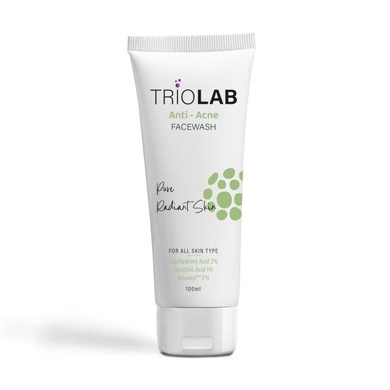 TRIOLAB Пенка для умывания против акне | Мягкая пенка для умывания для жирной и склонной к акне кожи | Глубокое очищение | Контролирует избыток кожного сала и предотвращает высыпания | 100 мл