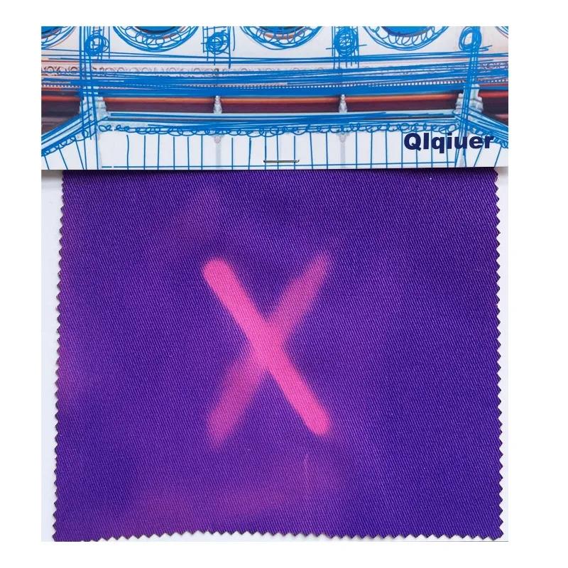 Чувствительная к температуре хлопковая ткань холста Технология фиолетовый превращается в розовый красный цвет, меняющий дизайн одежды ткань для шитья