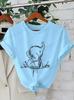 Elephant Graphic Women's T-shirt Unisex O Neck Short Sleeve Printed Tee Wild Animal Streetwear Casual Loose Daily Fashion Tops