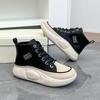 Fall  High Top White Shoes New Korean Style Ins Women's Platform Height Increasing Sports Board Shoes Casual T313