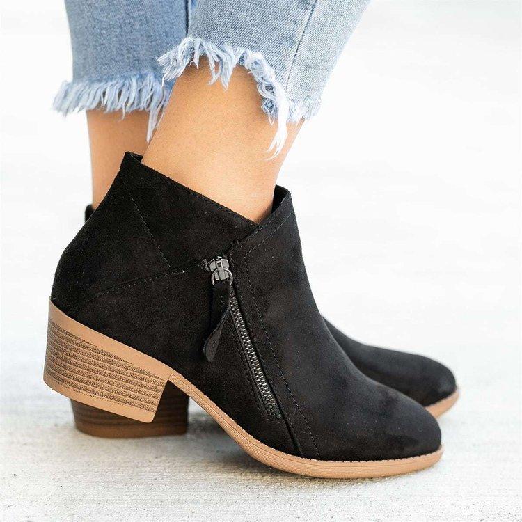 Women's Ankle Boots Side Zipper Boots Solid Color High Heels Boots 2025 New Fashion Casual Women Shoes Platform Sexy Women Boot