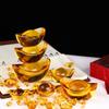 5Pcs Organic Clear Citrine Size Gold Ingot Glass Jewelry Feng Shui Mascot Money Lucky Wealth Home Decoration Ornaments