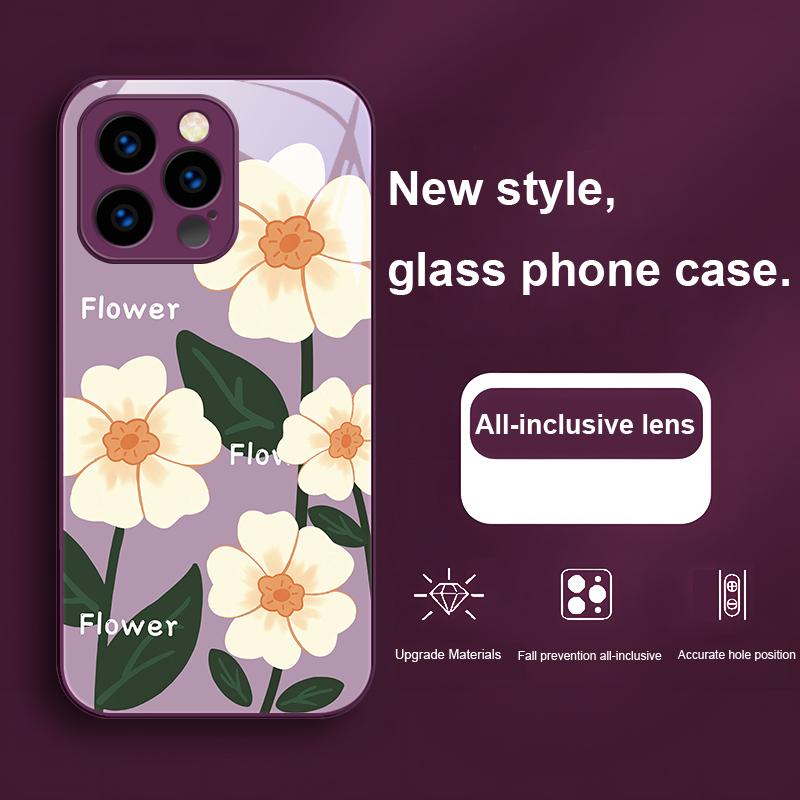 Цветущая весна Для IPhone 16 Pro Max 15 Plus 14 Pro 13 12 Mini 11 Pro Max X XS 7 8 Plus 2022 Чехол для телефона из закаленного стекла