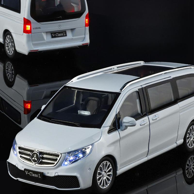 1:24 V260L MPV Модель автомобиля-симулятора Литье под давлением из сплава Звук и свет Игрушка Подарок на день рождения для детей Коллекция