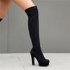 Женские сапоги на высоком каблуке, сексуальный европейский и американский стиль, осенне-зимние новые водонепроницаемые сапоги до колена большого размера на тонком каблуке