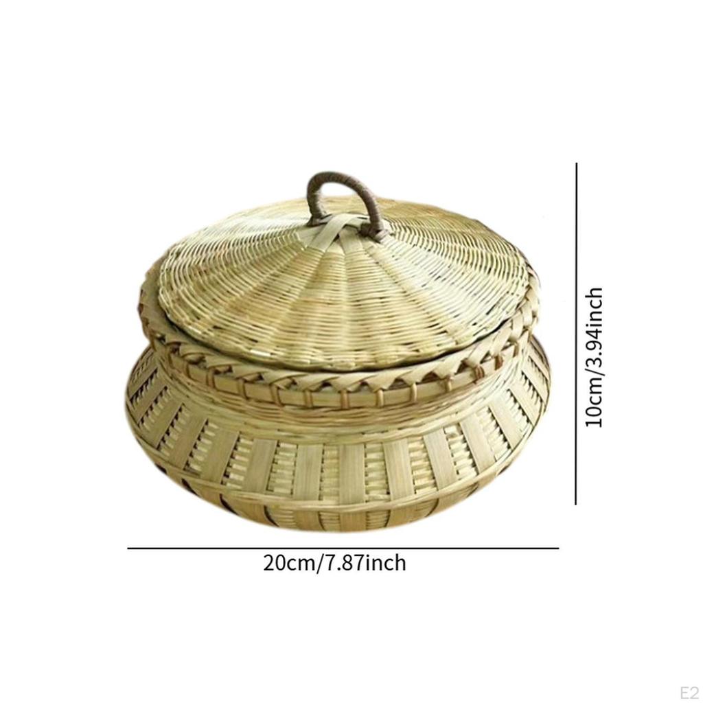 Бамбуковая плетеная корзина для яиц, держатель для фруктов, настольный многофункциональный ручной работы для хранения