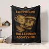 1Pc Cappuccino Ballerina Assassination Flannel Blanket, Soft And Comfortable, Casual Warm, Camping Travel, Christmas, Halloween Xmas Gift L1240