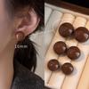 Серьги-иглы из серебра 925 пробы с геометрическим узором красного цвета для женщин — праздничные, сдержанные, идеально подходят для осени и зимы