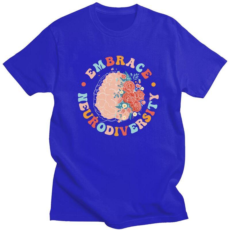 Embrace Neurodiversity Autism Awareness T Shirt Unisex Short Sleeves Casual Graphic Clothing Summer Style Pure Cotton Camisetas