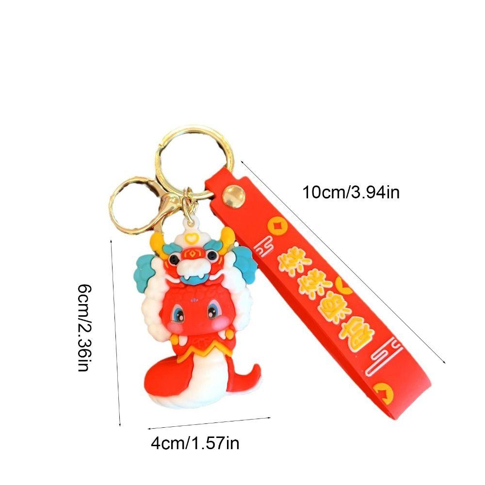 Good Lucky Snake Keychain Lion Dance Snake Key Ring Cute 2025 New Year Pendant Bag Charm