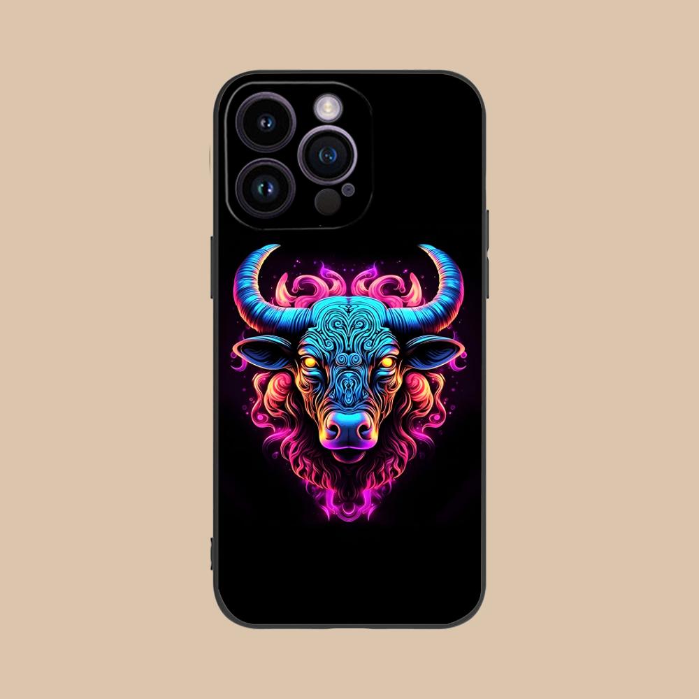Чехол для телефона с бычьей головой для iPhone 17 16 15 14 13 12 11 X XR XS 8 7 Air Pro Max Plus Mini Мягкий ТПУ Ударопрочный Чехол